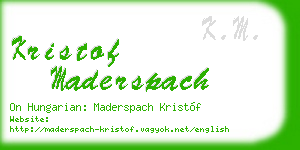 kristof maderspach business card