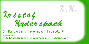 kristof maderspach business card